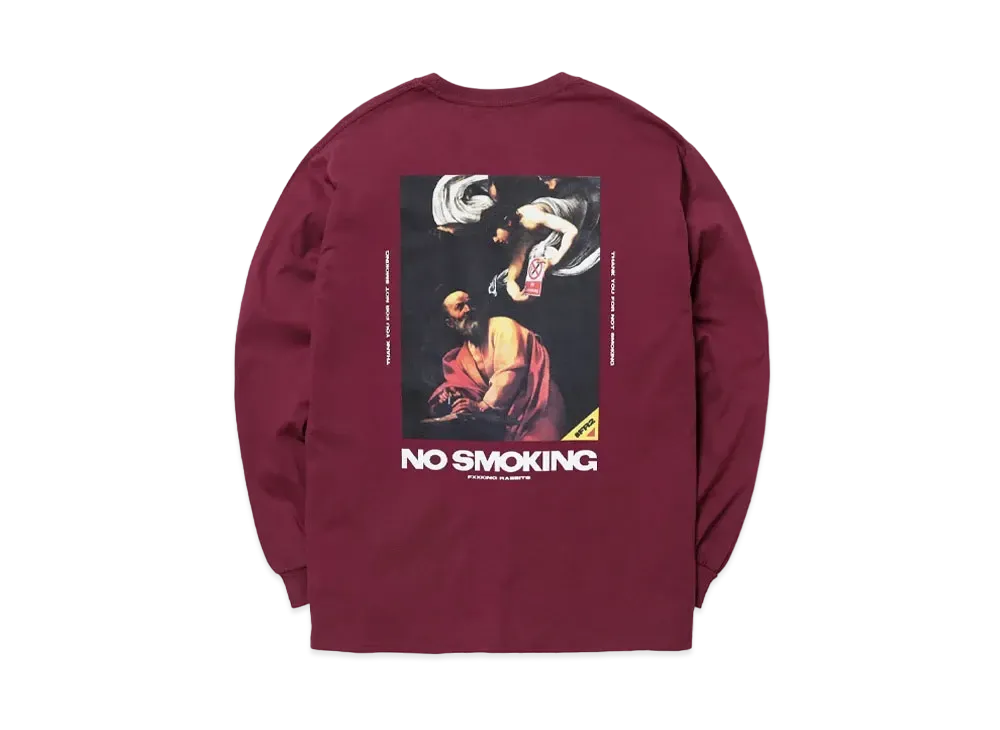 FR2 No smoking Long sleeve T-shirt "Burgundy"