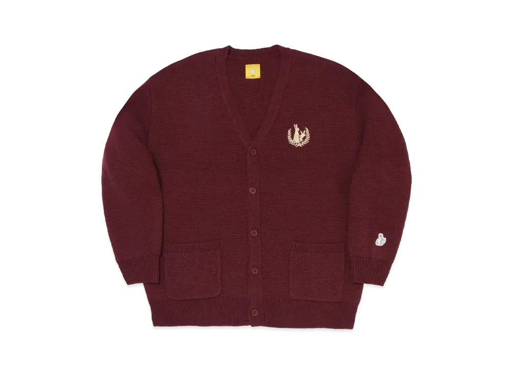 FR2 Embroidery Emblem Logo Knit Cardigan "Burgundy"