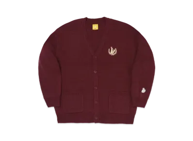 FR2 Embroidery Emblem Logo Knit Cardigan "Burgundy"