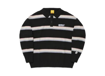 FR2 Multi Stripe Knit Longsleeve Polo shirt "Black"