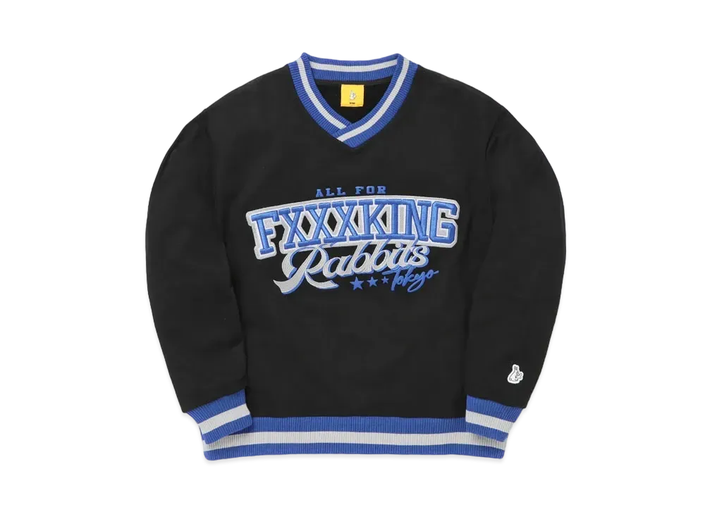 FR2 V-neck Line Rib Sweatshirt "Black"