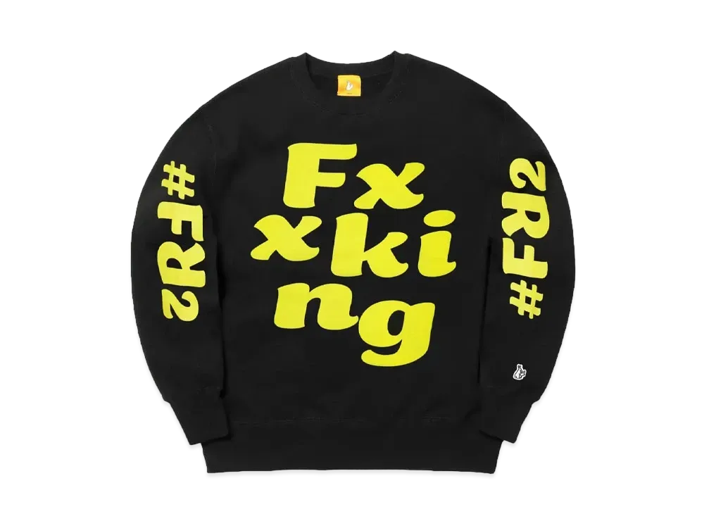 FR2 Flocky Logo Sweatshirt "Black/Yellow"