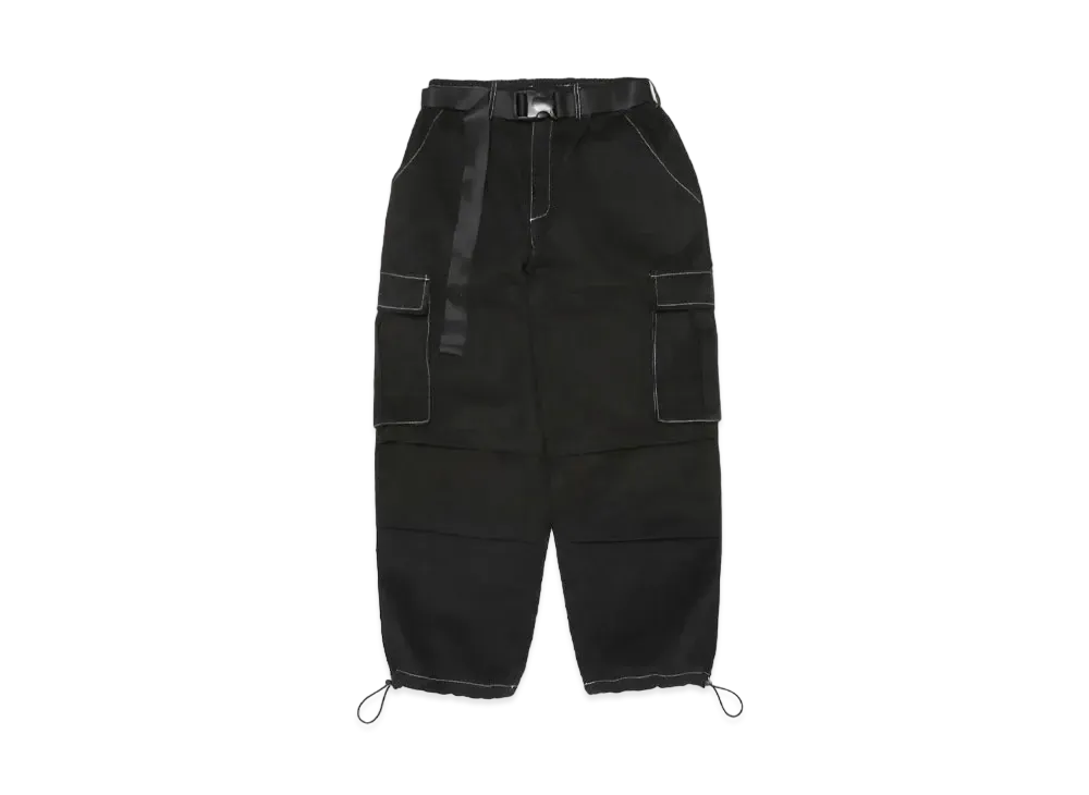 FR2 Contrast stitch Wide Pants "Black"