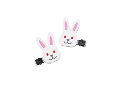 FR2 Rabbit Hair Clip Set "White"