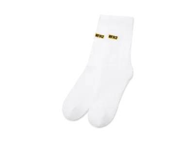 FR2 Yellow Box Logo Socks "White"
