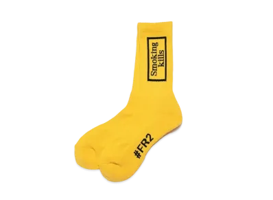 FR2 Smoking kills Box Logo Socks "Yellow"