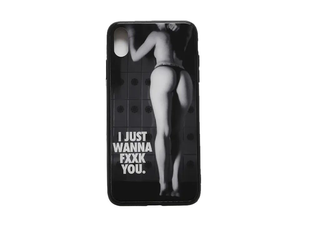 FR2 Semi Nude iPhone XS Max Glass Case (I JUST WANNA FXXK YOU) "Black"