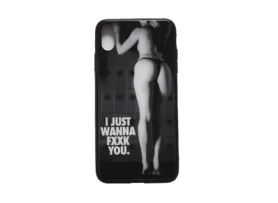 FR2 Semi Nude iPhone XS Max Glass Case (I JUST WANNA FXXK YOU) "Black"