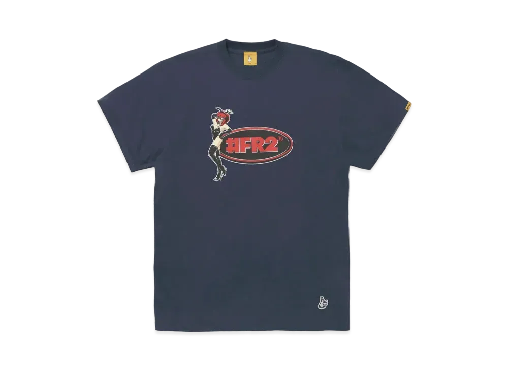 FR2 Bunny Girl Oval Logo T-Shirt "Indigo Blue"