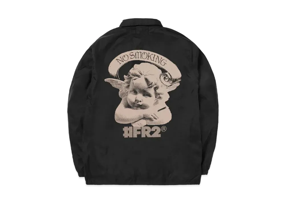 FR2 Angel Words Nylon Coach Jacket "Black"
