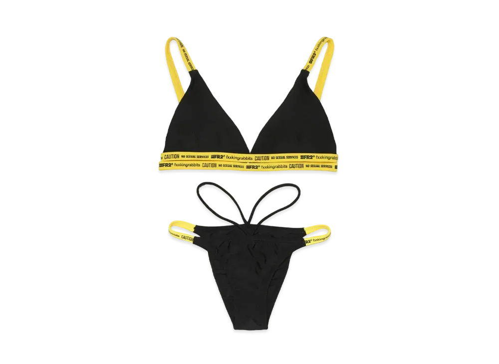 FR2 2lines Triangle Bikini "Black"