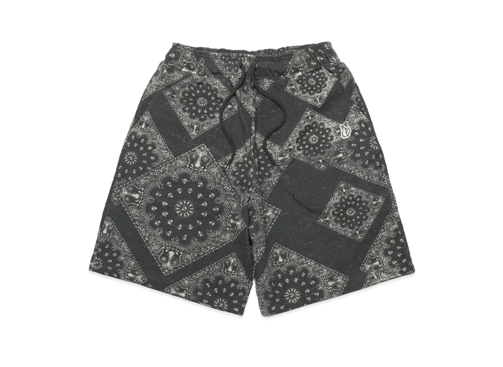 FR2 Original Paisley Pattern Sweat Short Pants "Black"