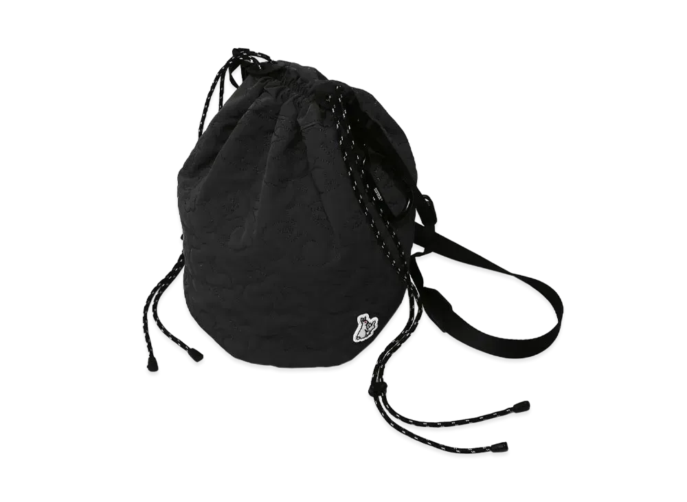 FR2 Rabbits Nylon Quilting Drawstring Bag "Black"