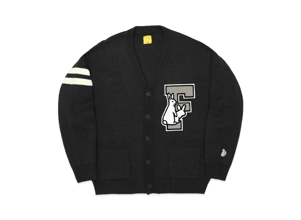 FR2 F Logo Lettered Cardigan "Black"
