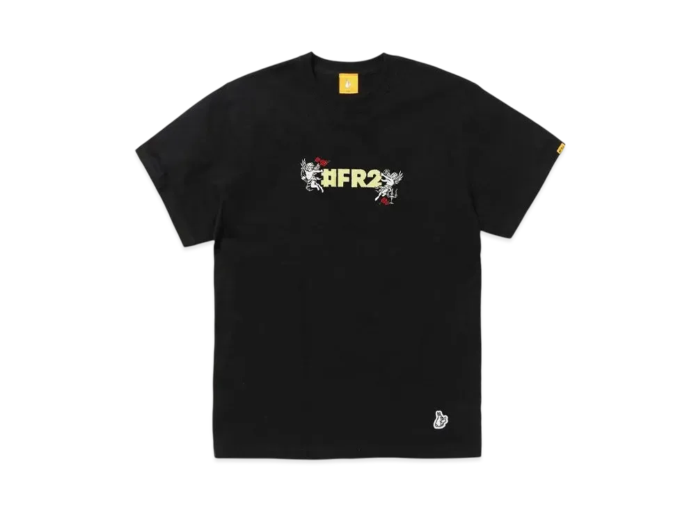 FR2 Embroidery Angel Rose T-Shirt "Black"