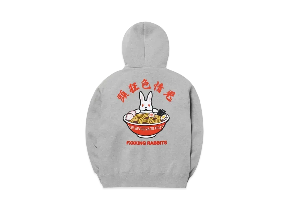 FR2 Embroidery Sleeve Rabbit Ramen Hoodie "Gray"