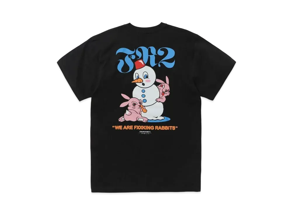 FR2 Snowman Rabbits T-shirt "Black"