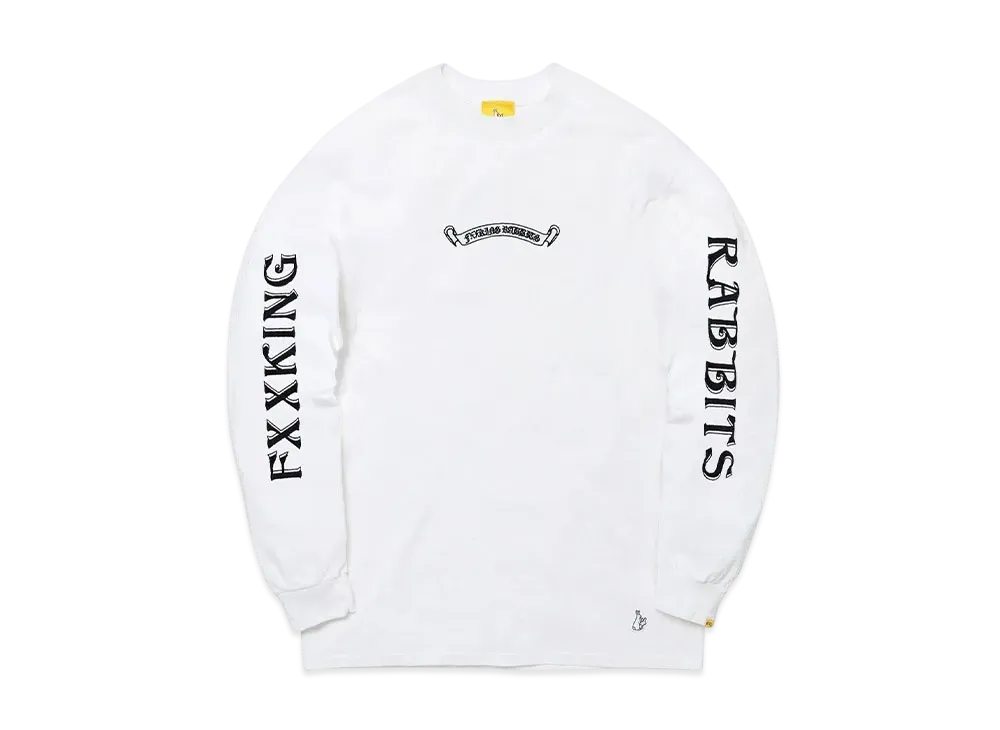 FR2 Embroidery Cross Rabbits Longsleeve T-Shirt "White"