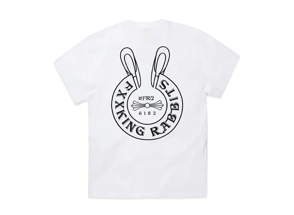 FR2 Embroidery Logo Within Face Outline T-Shirt "White"