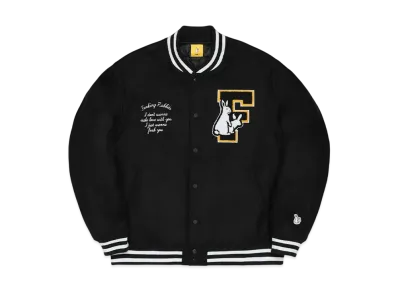 FR2 Rabbits Emblem Varsity Jacket "Black"
