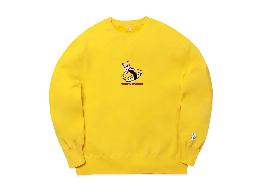 FR2 Embroidery Egg Sushi Rabbit Sweatshirt "Yellow"