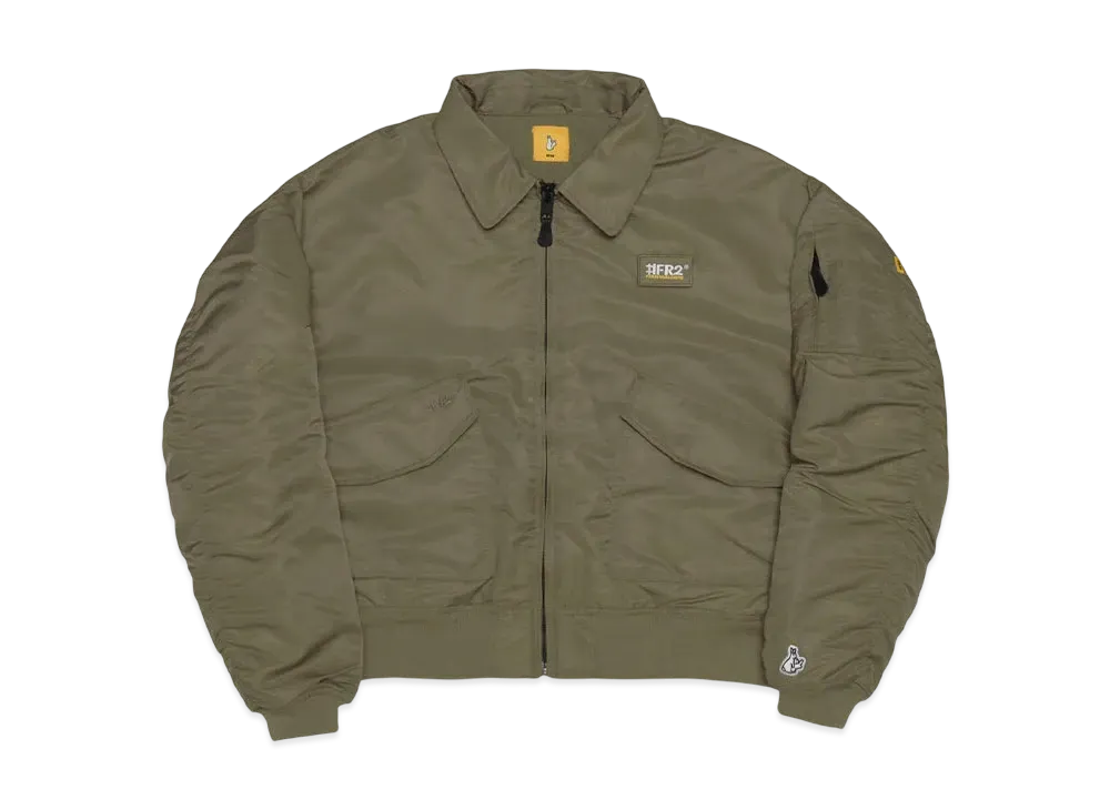 FR2 Embroidery Nylon Flight Jacket "Khaki"