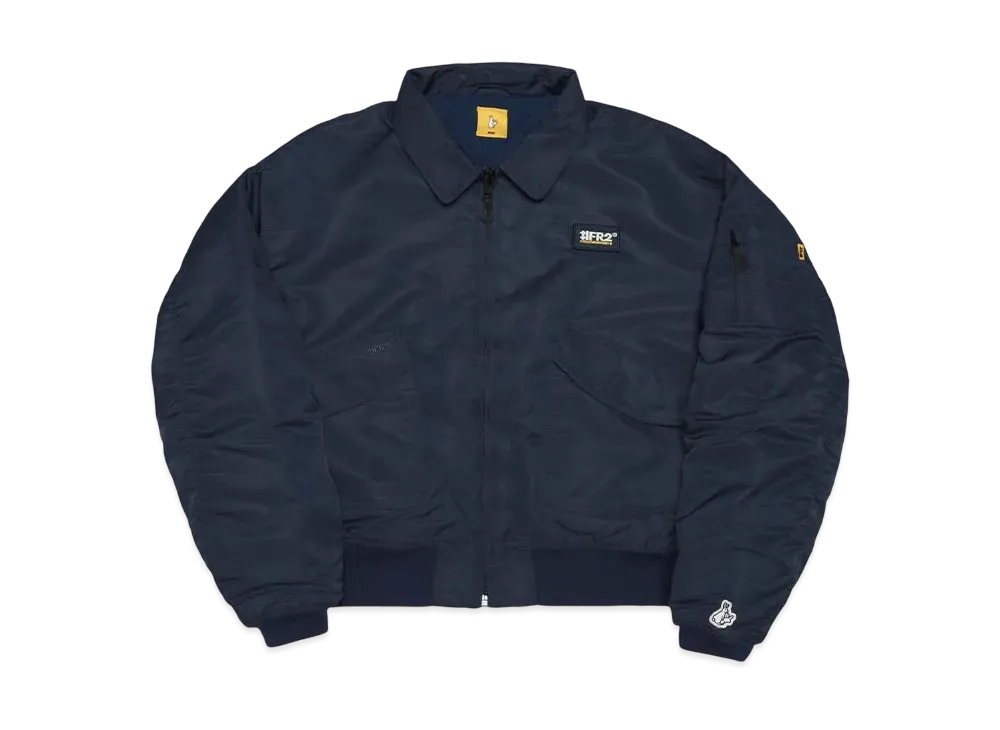 FR2 Embroidery Nylon Flight Jacket "Navy"