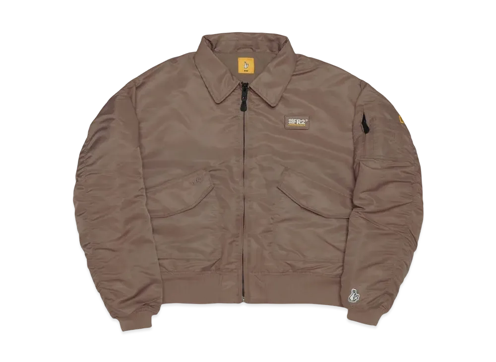 FR2 Embroidery Nylon Flight Jacket "Brown"