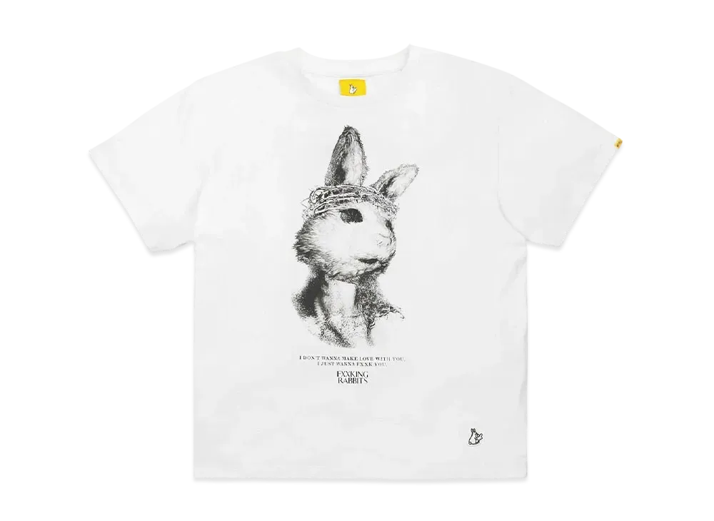 FR2 Rabbit Jesus Garment Dye T-shirt "White"