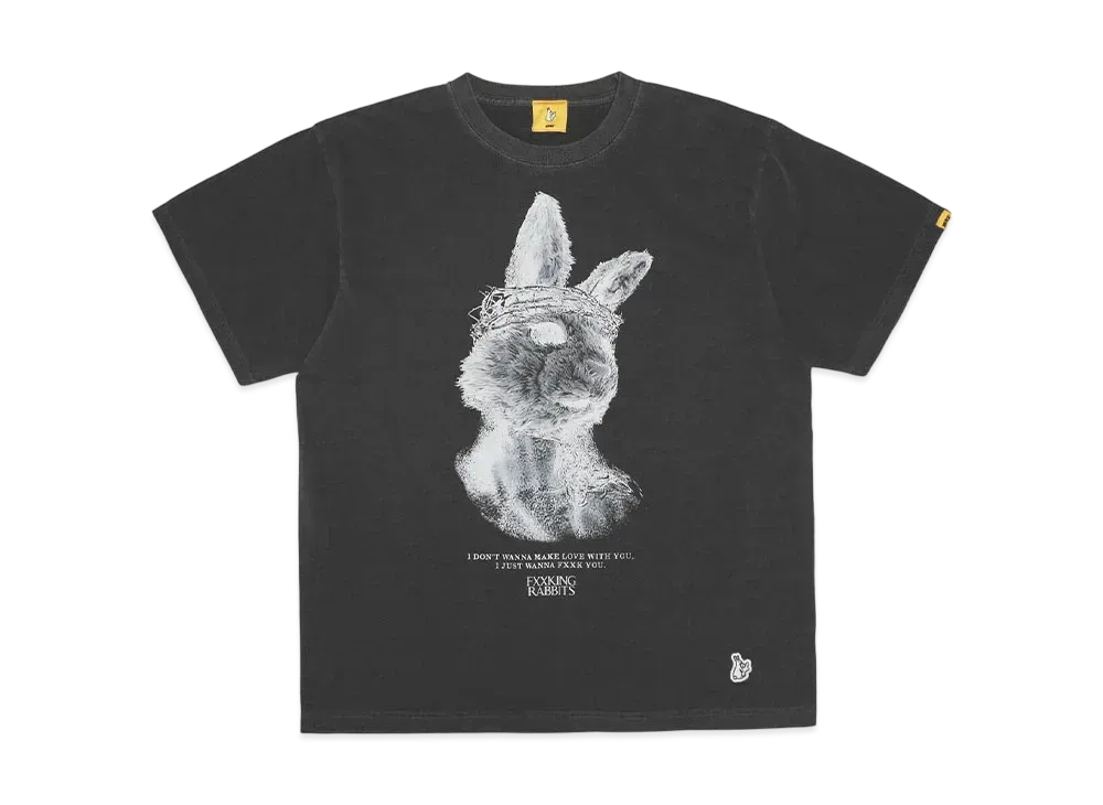 FR2 Rabbit Jesus Garment Dye T-shirt "Black"