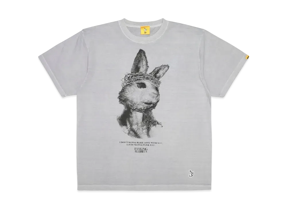 FR2 Rabbit Jesus Garment Dye T-shirt "Gray"