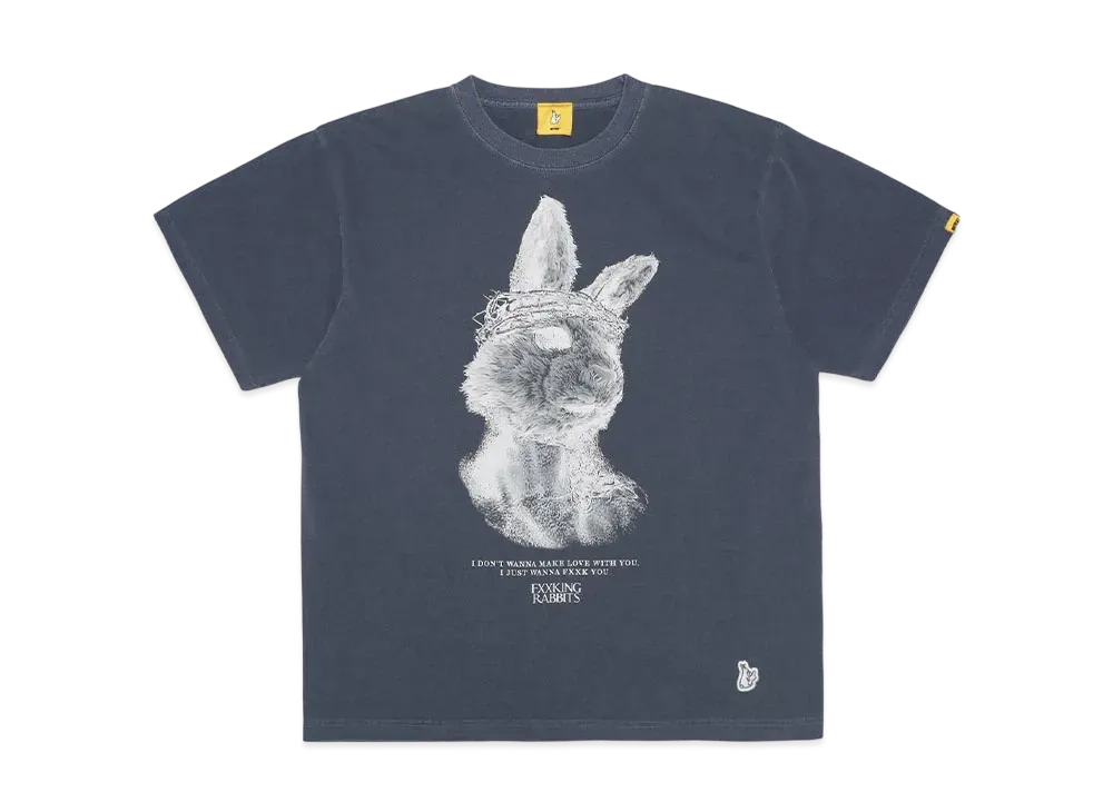 FR2 Rabbit Jesus Garment Dye T-shirt "Navy"