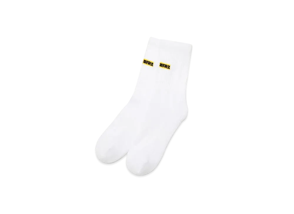FR2 Yellow Box Logo Socks "White"