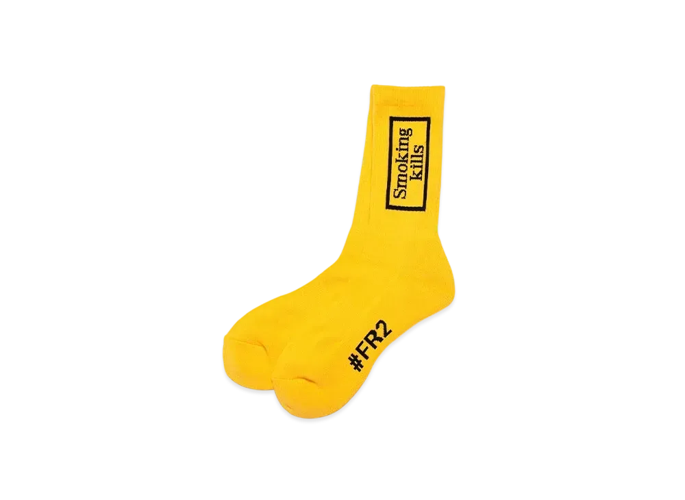 FR2 Smoking Kills Box Logo Socks "Yellow"