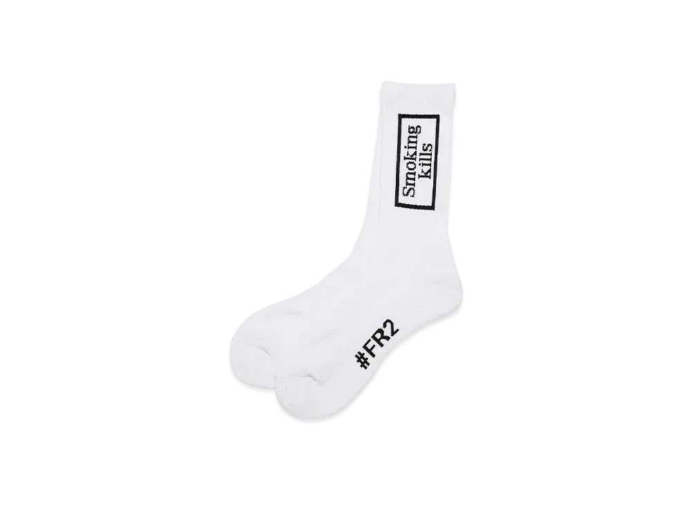 FR2 Smoking Kills Box Logo Socks "White"