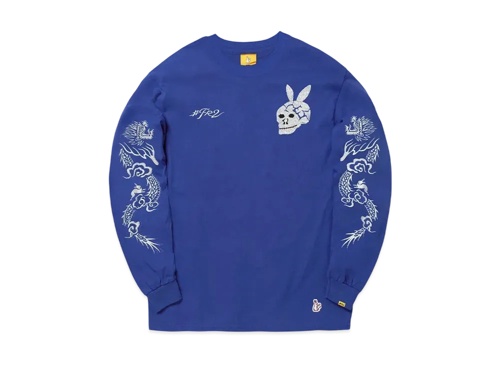 FR2 Embroidery Snake & Skull Longsleeve T-Shirt "Blue"