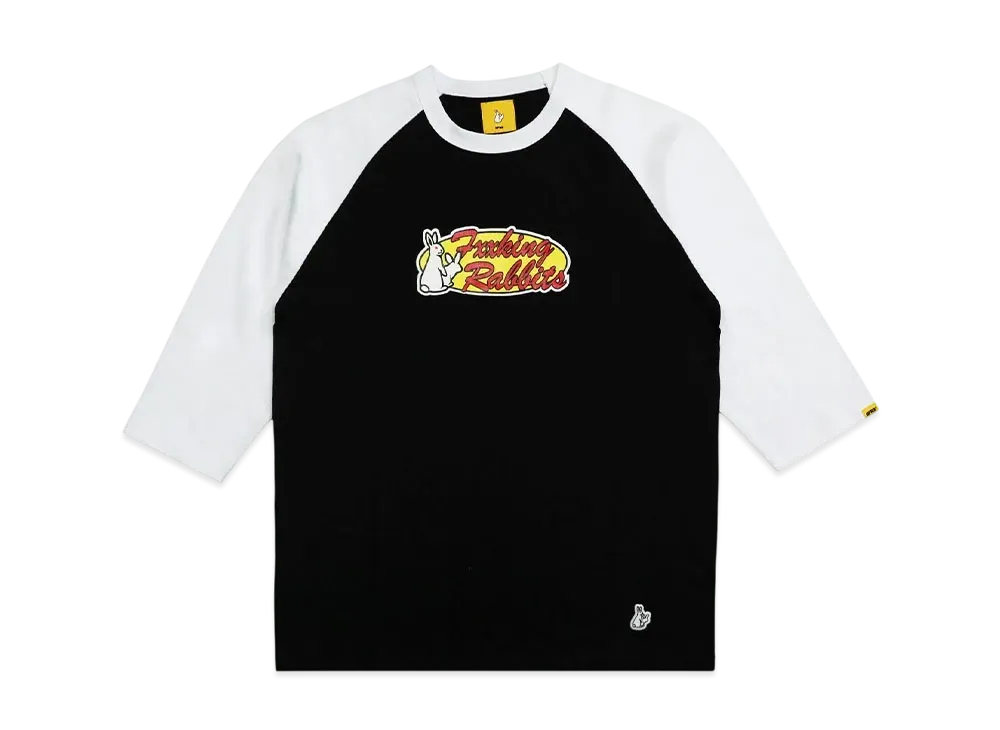FR2 Rabbits Oval Logo Raglan-Sleeve T-Shirt "Black/White"