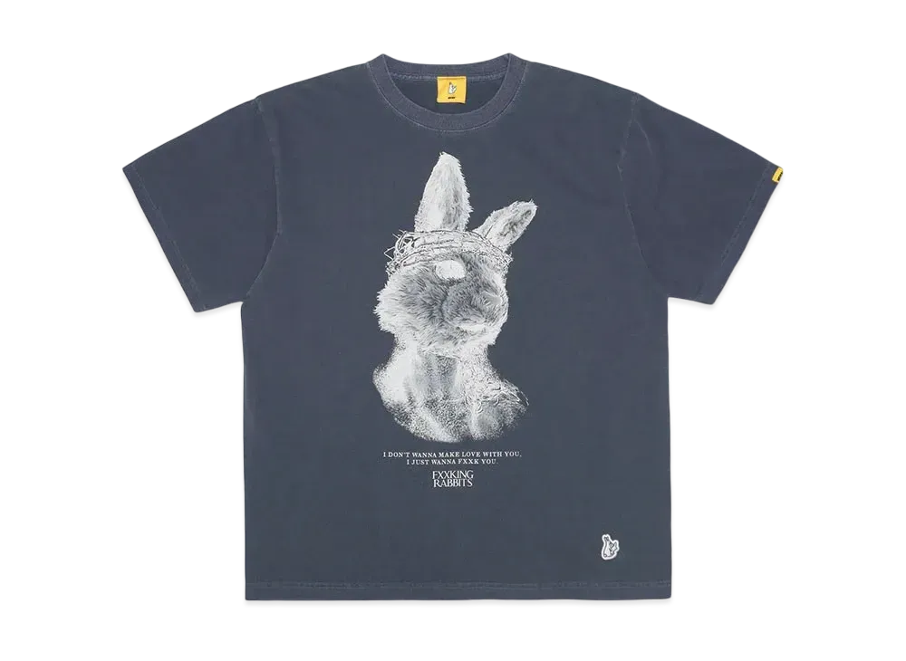 FR2 Rabbit Jesus Garment Dye T-Shirt "Navy"