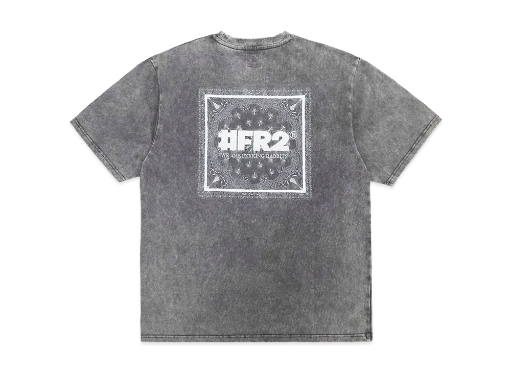 FR2 Acid Wash Embroidery Paisley T-Shirt "Gray"