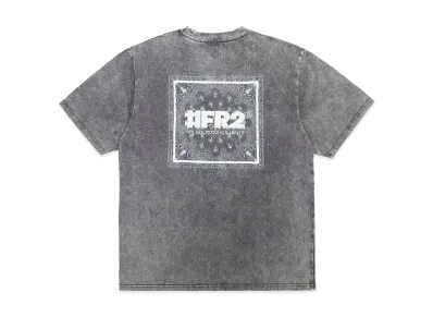 FR2 Acid Wash Embroidery Paisley T-Shirt "Gray"