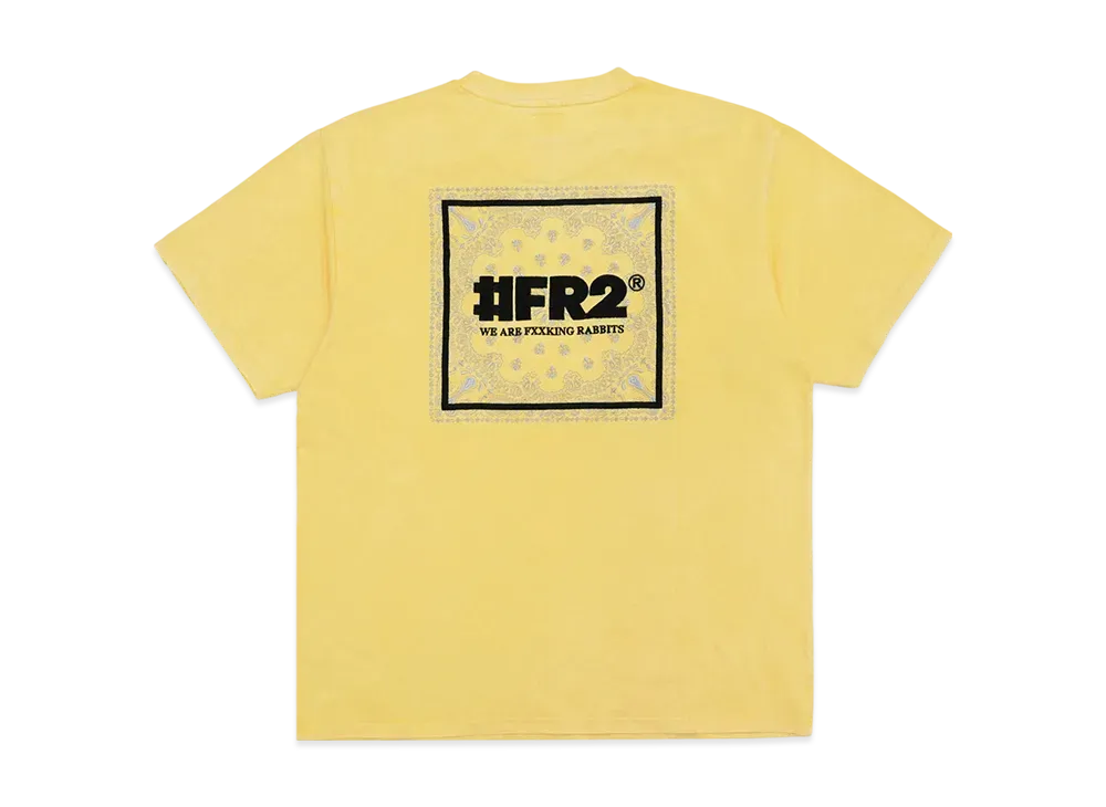 FR2 Acid Wash Embroidery Paisley T-Shirt "Yellow"