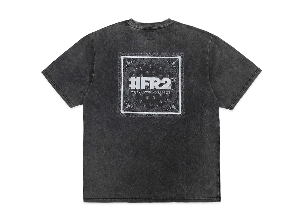 FR2 Acid Wash Embroidery Paisley T-Shirt "Black"