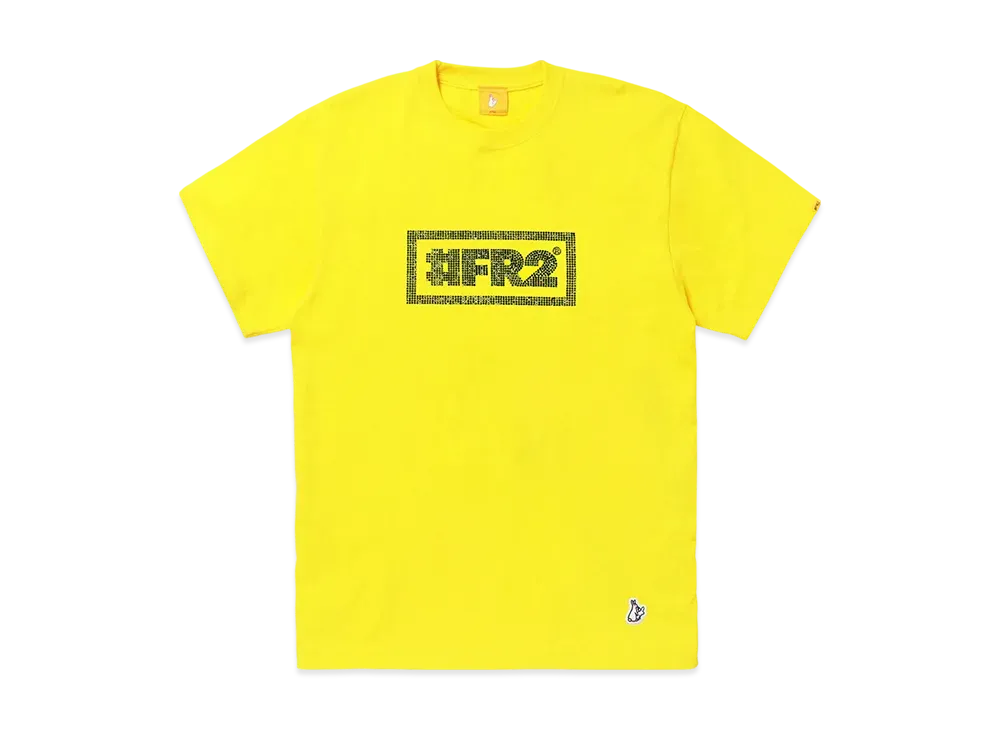 FR2 Rhinestone #Fr2 Box Logo T-Shirt "Yellow"