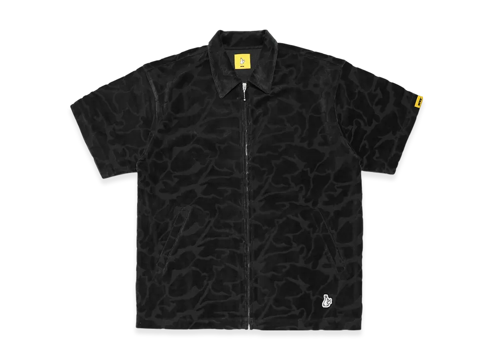 FR2 Pile Jacquard Rabbits Camo Short Sleeve Shirt "Black"
