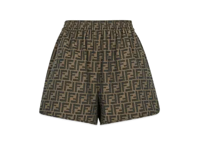 FENDI Women's Short FF Canvas "Brown"
