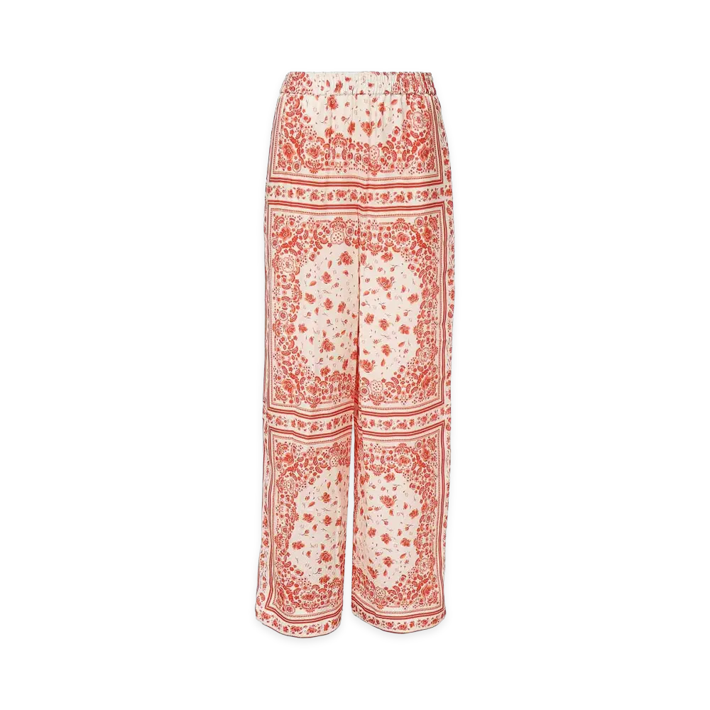 FENDI Women's Printed Silk Trousers "White"