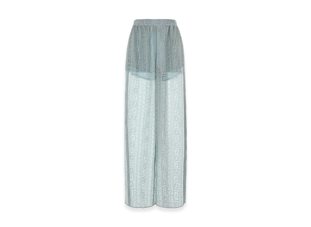 FENDI Women's Viscose Blend Pyjama Pant "Light Blue"