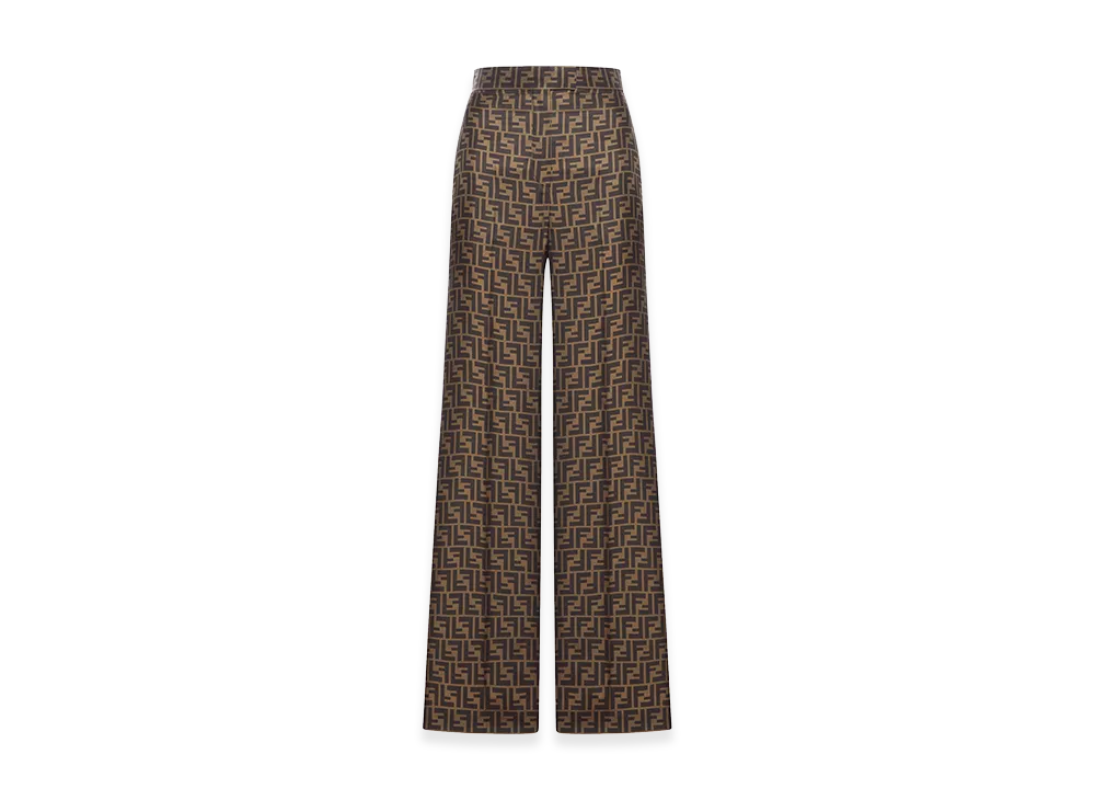 FENDI Women's FF Twill Trousers "Brown"