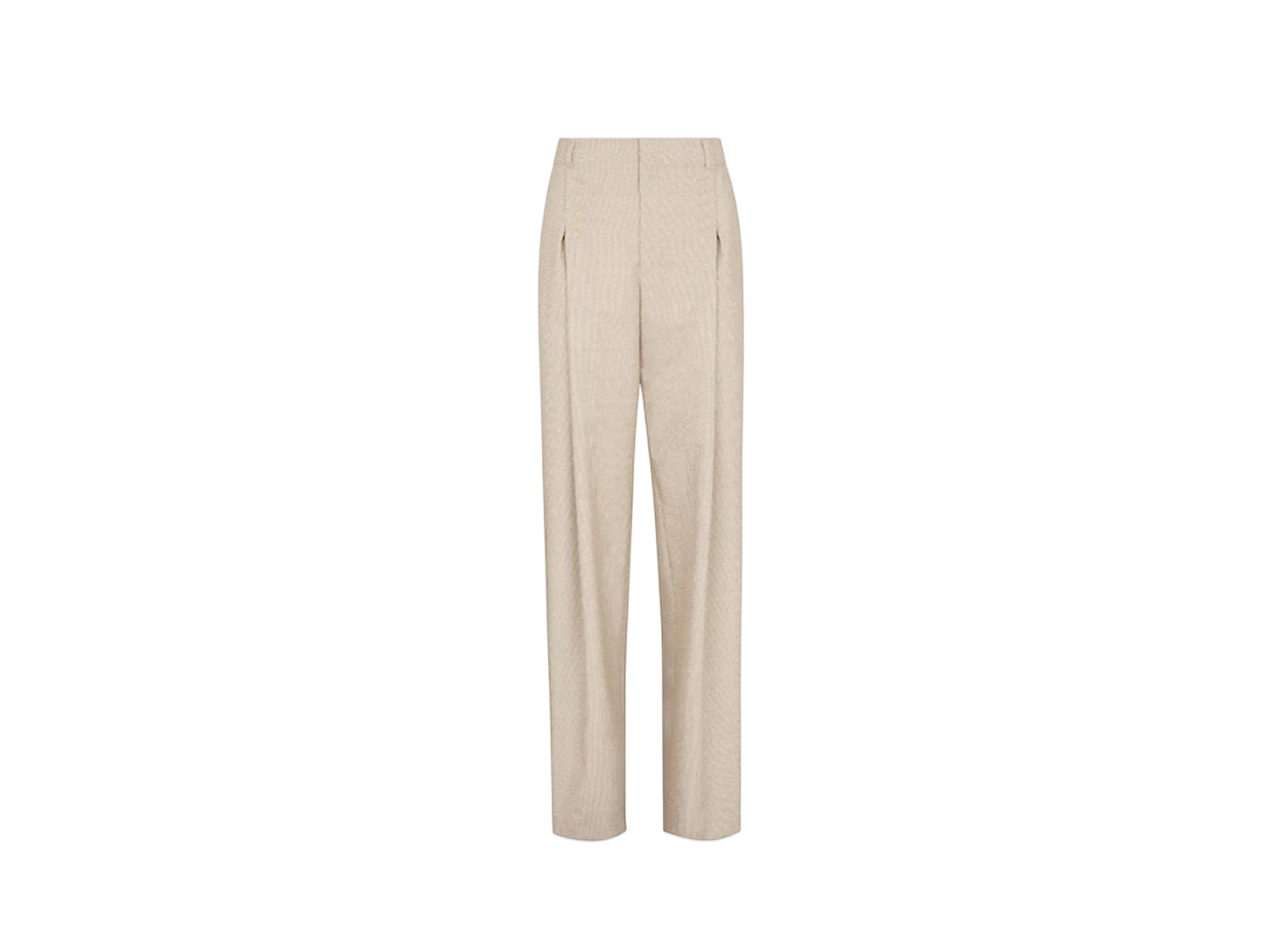 FENDI Women's Wool Pants Micro-Check "Beige"