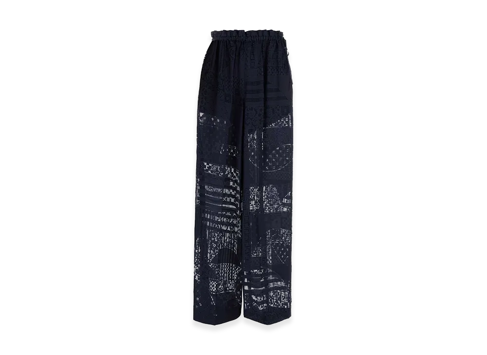 FENDI Women's Viscose Blend Pant "Navy Blue"